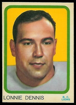 1963 Topps CFL #9 - Lonnie Dennis - nm