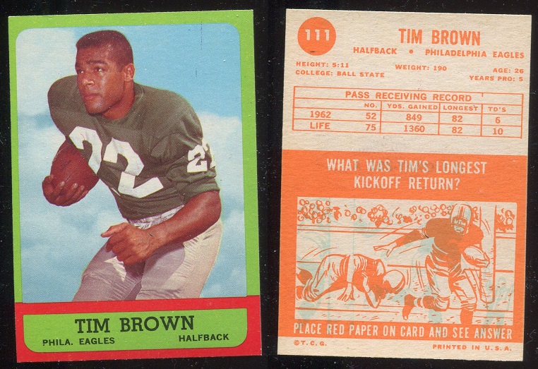 1963 Topps #111 - Timmy Brown - nm