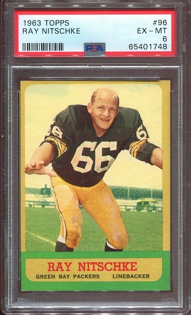 1963 Topps #96 - Ray Nitschke - PSA 6