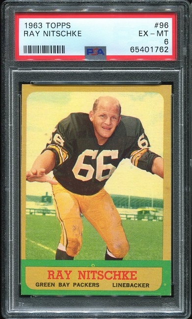 1963 Topps #96 - Ray Nitschke - PSA 6
