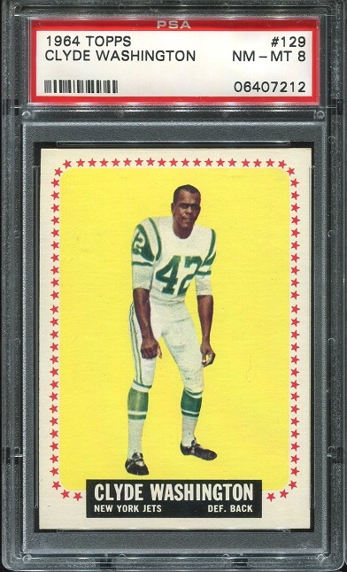 1964 Topps #129 - Clyde Washington - PSA 8