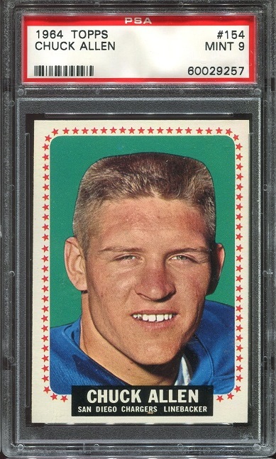 1964 Topps #154 - Chuck Allen - PSA 9