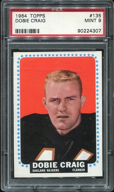 1964 Topps #135 - Dobie Craig - PSA 9