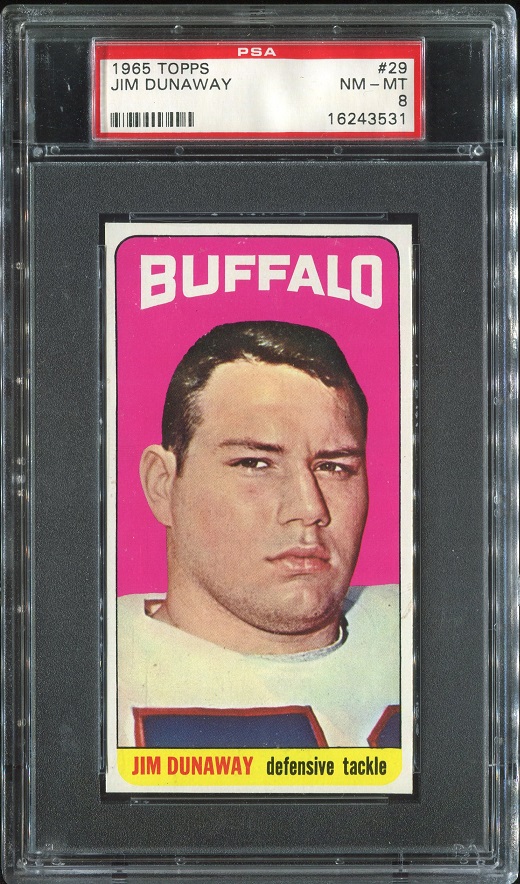 1965 Topps #29 - Jim Dunaway - PSA 8