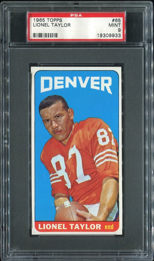 1965 Topps #65 - Lionel Taylor - PSA 9