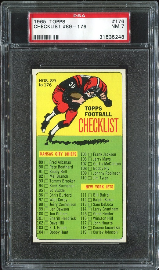 1965 Topps #176 - Checklist 89-176 - PSA 7