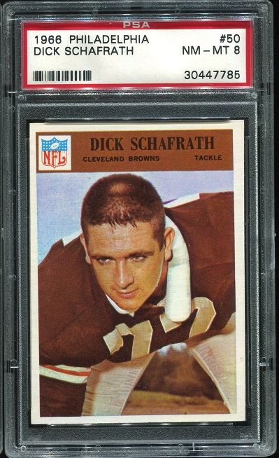 1966 Philadelphia #50 - Dick Schafrath - PSA 8