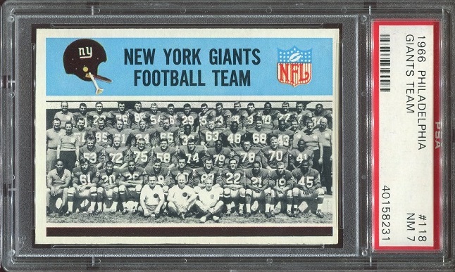 1966 Philadelphia #118 - New York Giants Team - PSA 7
