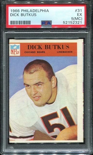 1966 Philadelphia #31 - Dick Butkus - PSA 5 mc