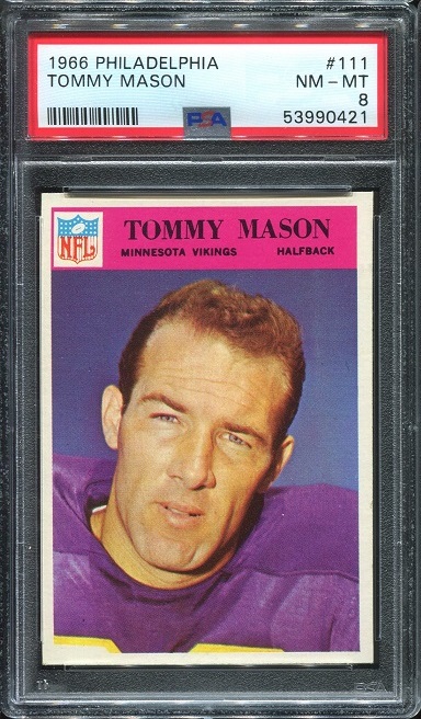 1966 Philadelphia #111 - Tommy Mason - PSA 8