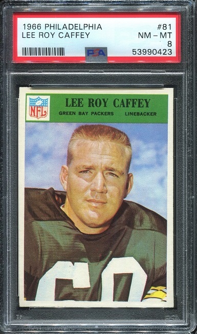1966 Philadelphia #81 - Lee Roy Caffey - PSA 8
