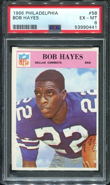 1966 Philadelphia #58 - Bob Hayes - PSA 6