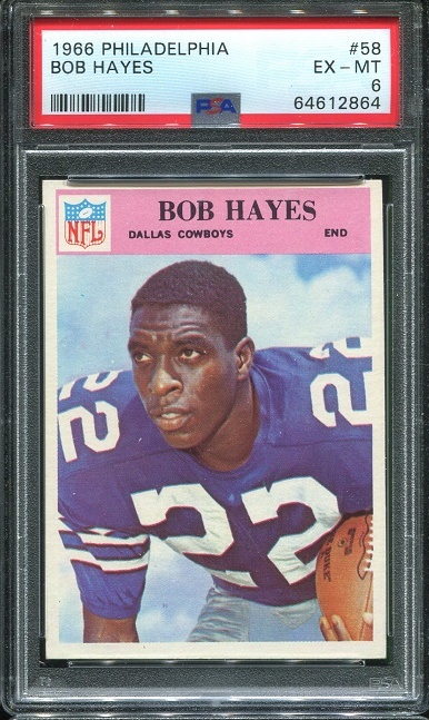 1966 Philadelphia #58 - Bob Hayes - PSA 6
