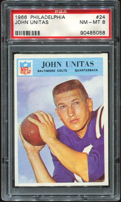 1966 Philadelphia #24 - John Unitas - PSA 8