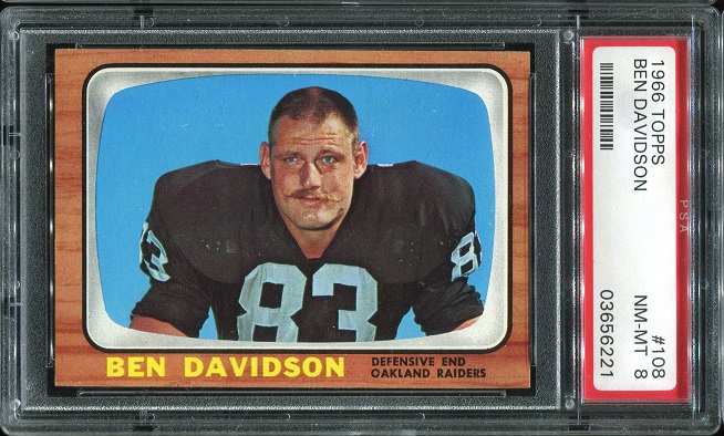 1966 Topps #108 - Ben Davidson - PSA 8