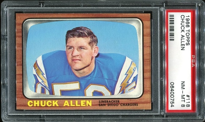 1966 Topps #118 - Chuck Allen - PSA 8