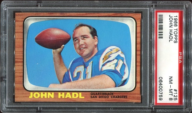 1966 Topps #125 - John Hadl - PSA 8
