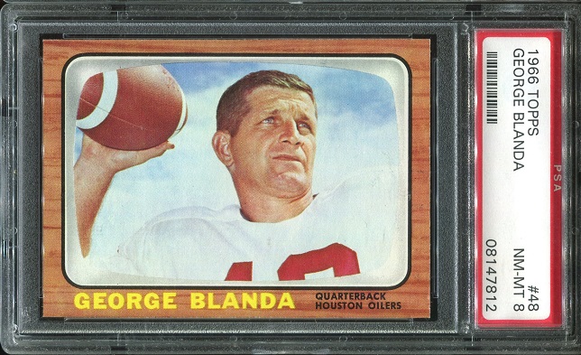 1966 Topps #48 - George Blanda - PSA 8