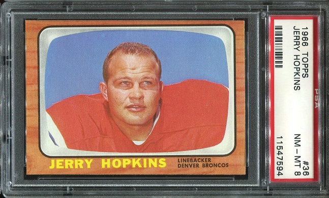 1966 Topps #36 - Jerry Hopkins - PSA 8