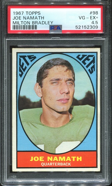 1967 Milton Bradley #98 - Joe Namath - PSA 4.5