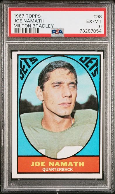 1967 Milton Bradley #98 - Joe Namath - PSA 6