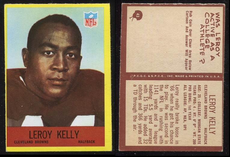 1967 Philadelphia #43 - Leroy Kelly - vg-ex+