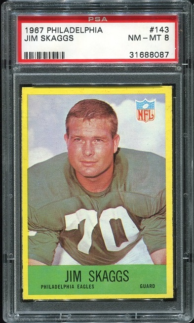 1967 Philadelphia #143 - Jim Skaggs - PSA 8