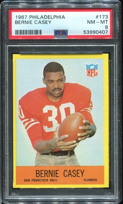 1967 Philadelphia #173 - Bernie Casey - PSA 8