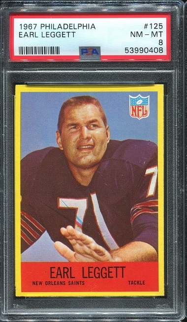 1967 Philadelphia #125 - Earl Leggett - PSA 8