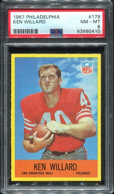 1967 Philadelphia #179 - Ken Willard - PSA 8