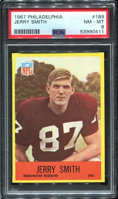 1967 Philadelphia #189 - Jerry Smith - PSA 8