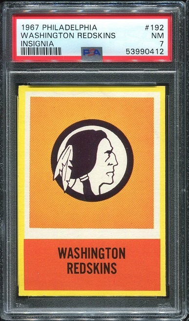 1967 Philadelphia #192 - Redskins Logo - PSA 7