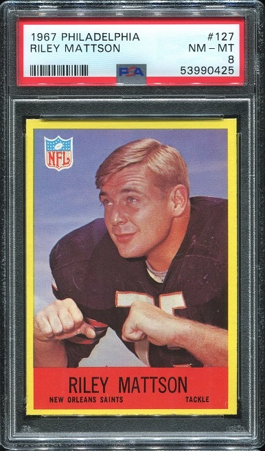 1967 Philadelphia #127 - Riley Mattson - PSA 8