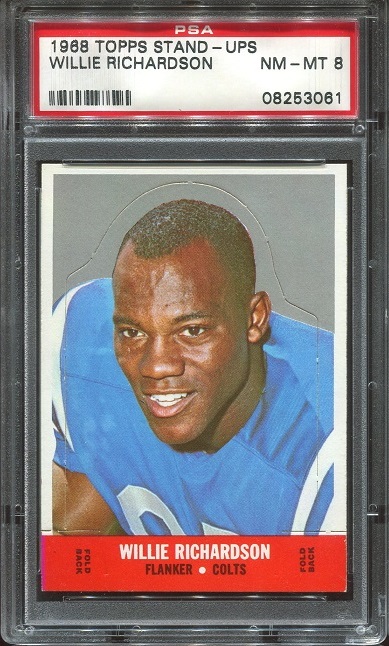 1968 Topps Stand Up #20 - Willie Richardson - PSA 8