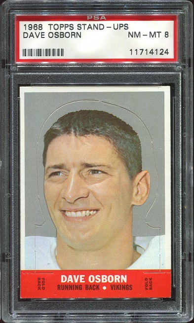 1968 Topps Stand Up #19 - Dave Osborn - PSA 8