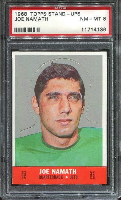 1968 Topps Stand Up #17 - Joe Namath - PSA 8