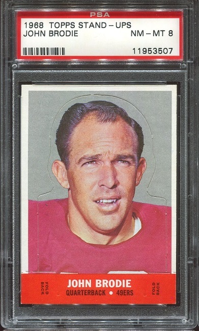 1968 Topps Stand Up #2 - John Brodie - PSA 8