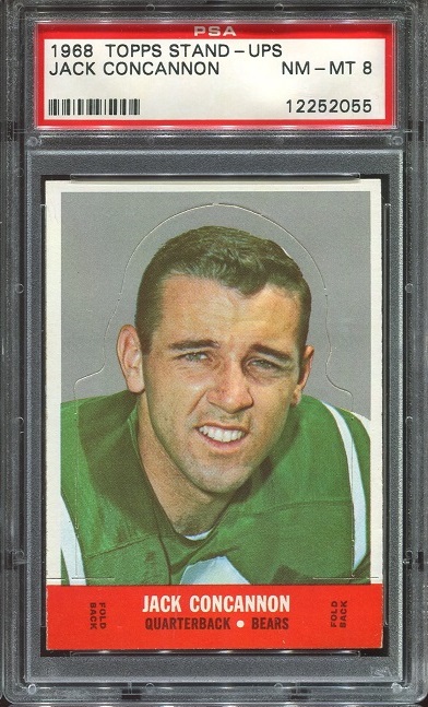 1968 Topps Stand Up #3 - Jack Concannon - PSA 8