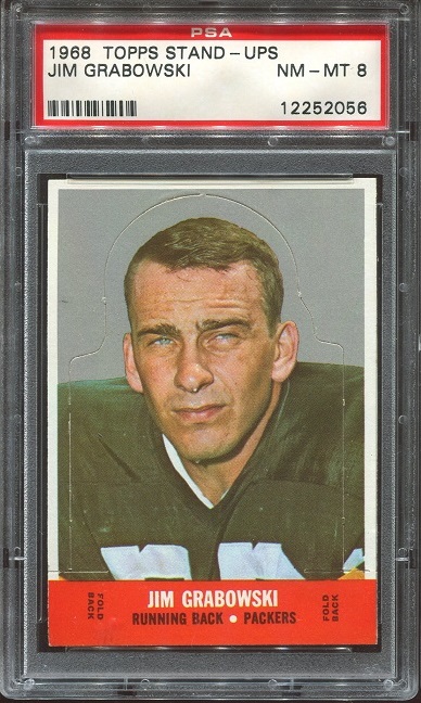 1968 Topps Stand Up #6 - Jim Grabowski - PSA 8