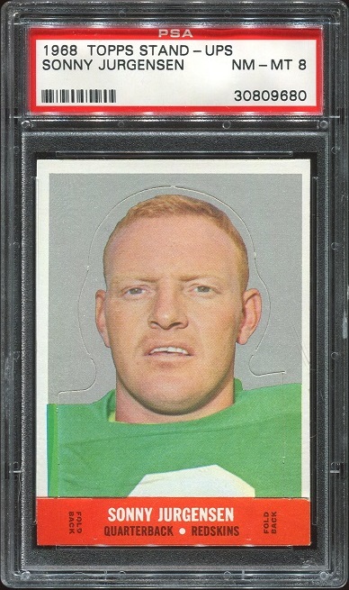 1968 Topps Stand Up #10 - Sonny Jurgensen - PSA 8