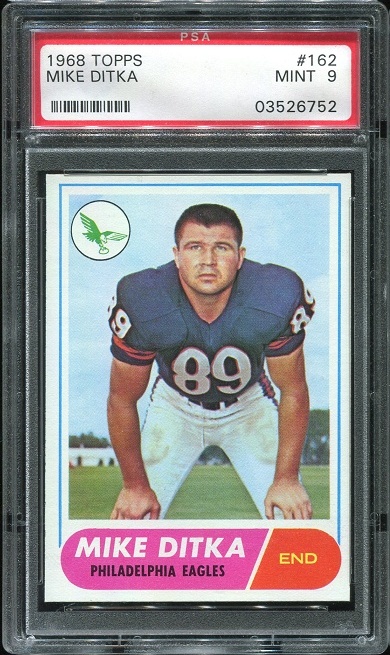 1968 Topps #162 - Mike Ditka - PSA 9