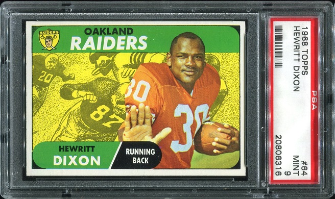 1968 Topps #64 - Hewritt Dixon - PSA 9