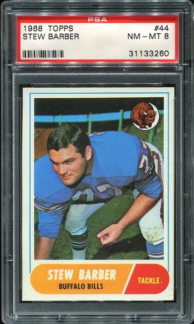 1968 Topps #44 - Stew Barber - PSA 8