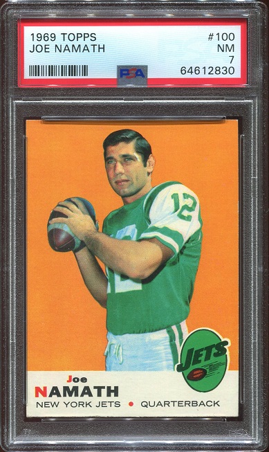 1969 Topps #100 - Joe Namath - PSA 7