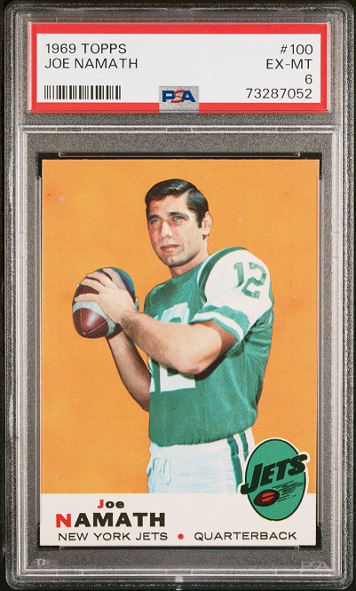 1969 Topps #100 - Joe Namath - PSA 6