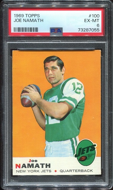 1969 Topps #100 - Joe Namath - PSA 6