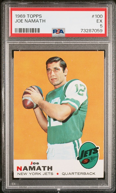 1969 Topps #100 - Joe Namath - PSA 5