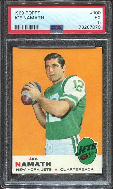 1969 Topps #100 - Joe Namath - PSA 5