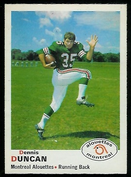 1970 O-Pee-Chee CFL #100 - Dennis Duncan - exmt