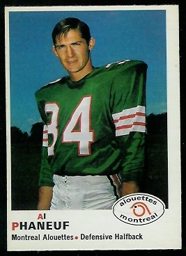 1970 O-Pee-Chee CFL #101 - Al Phaneuf - exmt